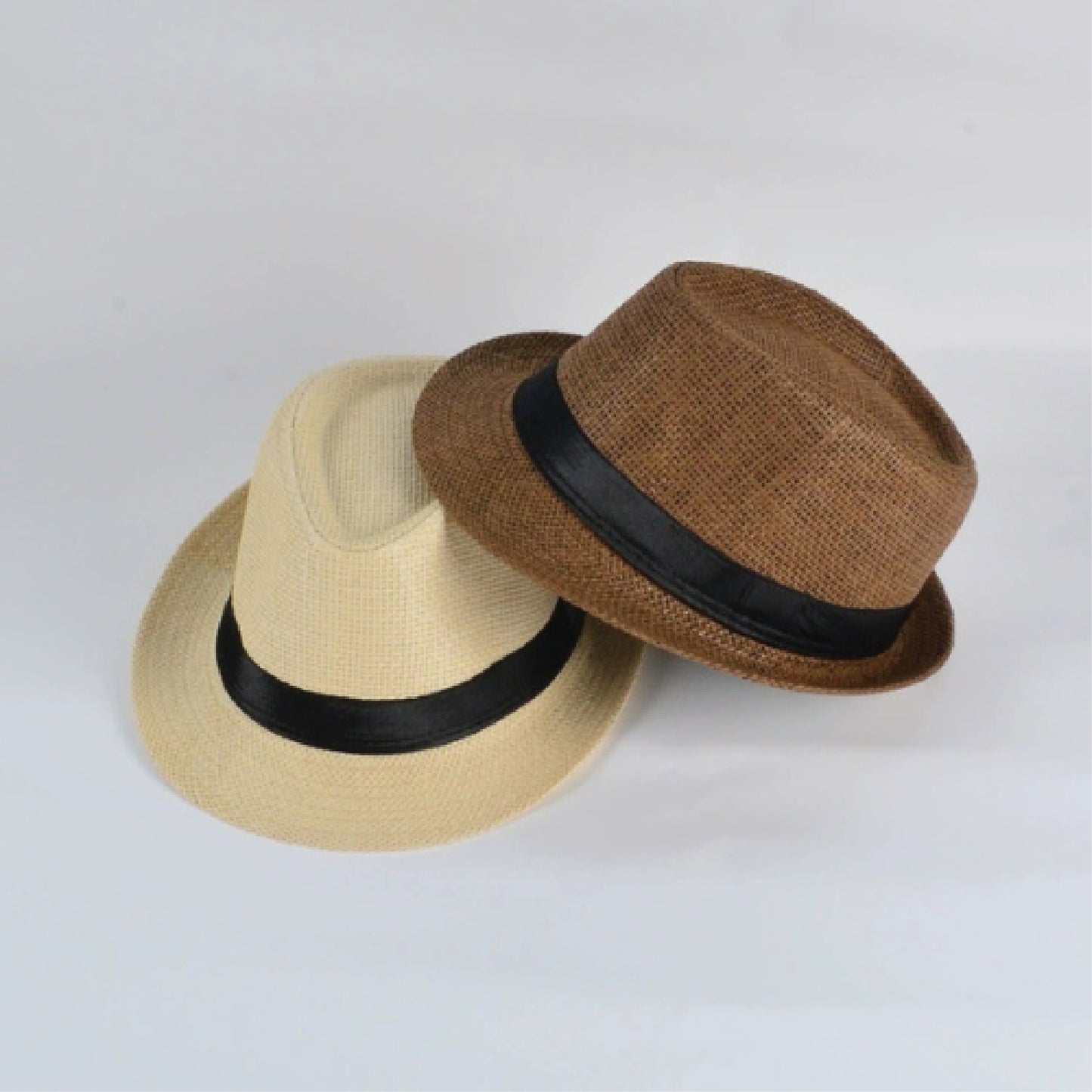 Unisex Hat Men Women Fedora Trilby Wide Brim Straw Cap