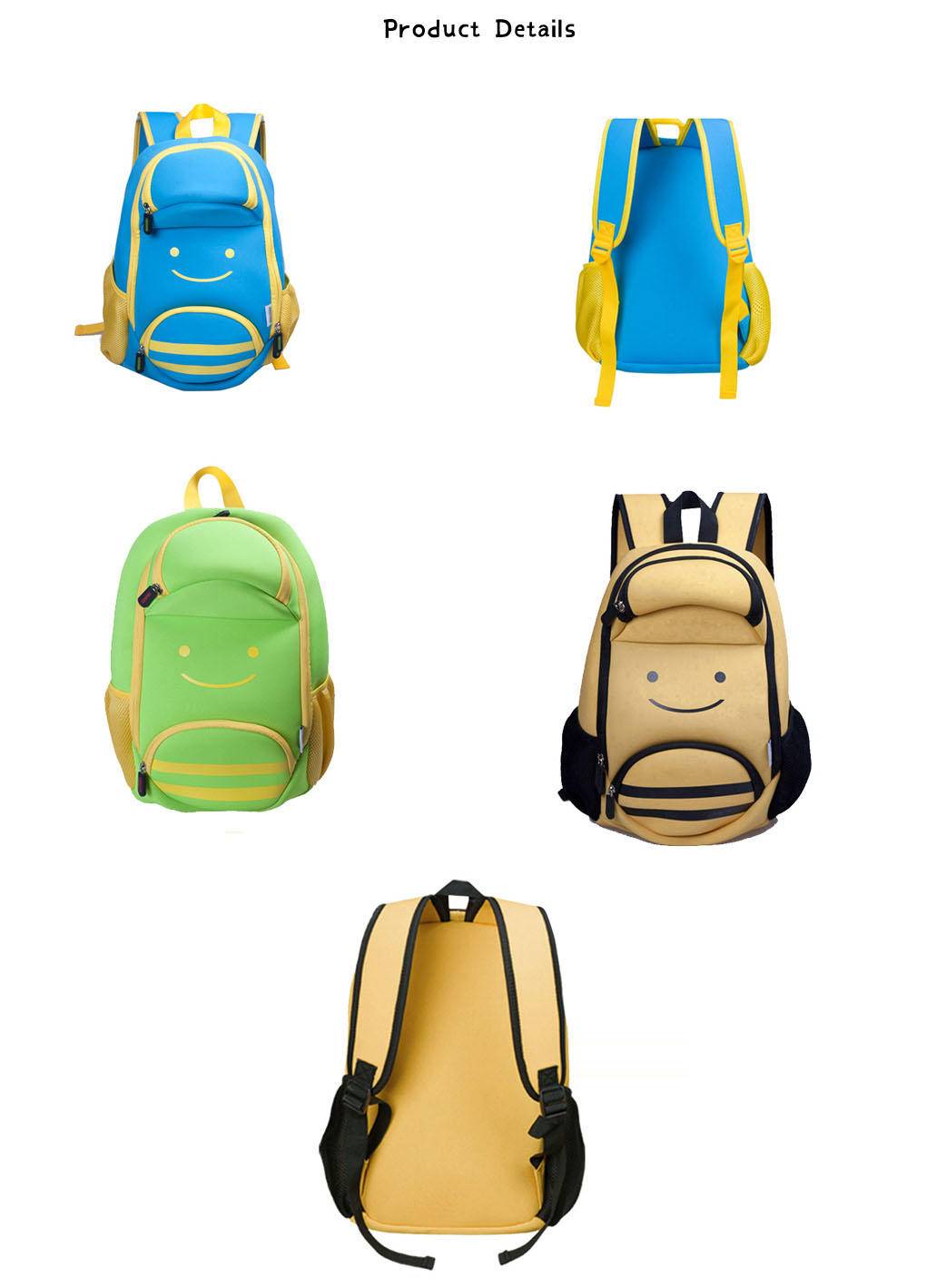 NOHOO 3D Kid Honey Bee Design School Bag Backpack Kindergarden Bag Bags