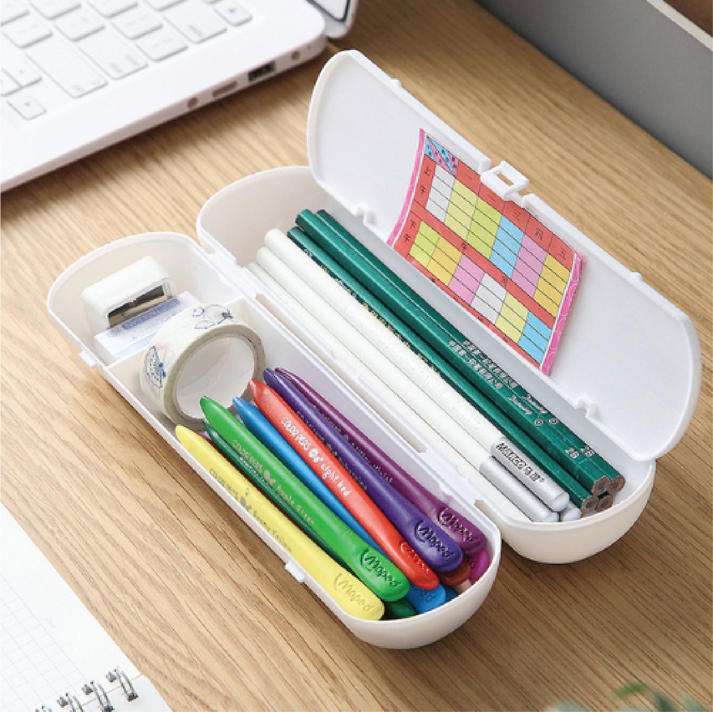 Double Layer Circular Pencil Case