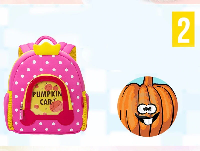 NOHOO Kid Pumpkin 3D Design Children Travel School Bag Waterproof Kindergarden