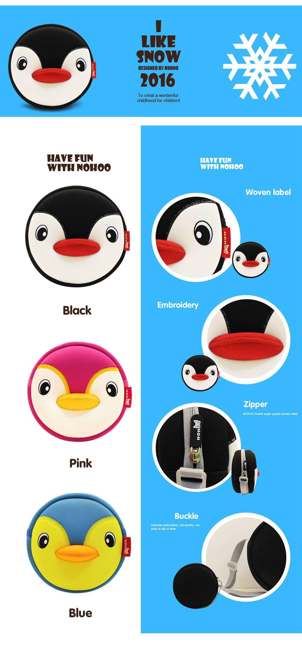 NOHOO Kid 3D Penguin Animal Design Children Boy Sling Crossbody Travel