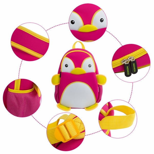 NOHOO Kid Penguin 3D Design School Bag Waterproof Preschool Backpack Bags A4 Bag