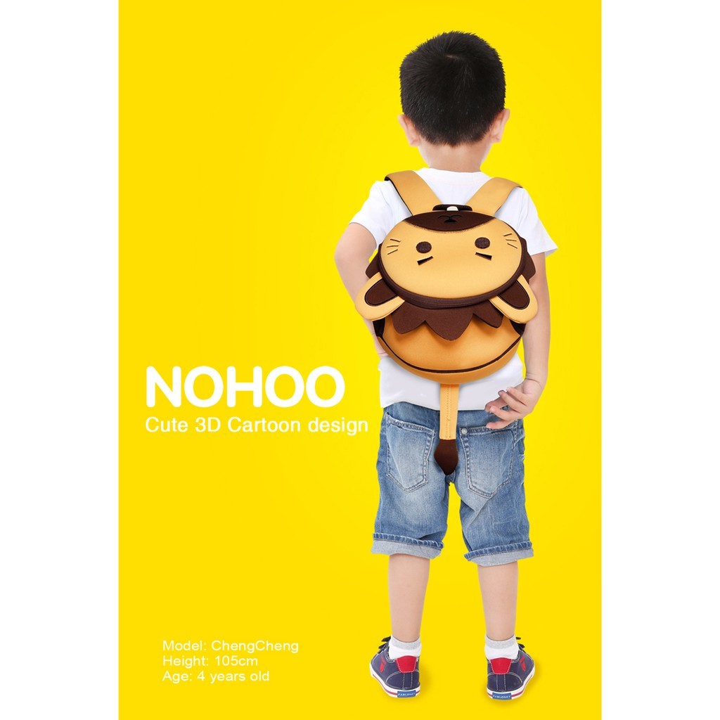 NOHOO Kids Lion 3D Design Newborn Bag Toodler Bags Travel Kids Bag