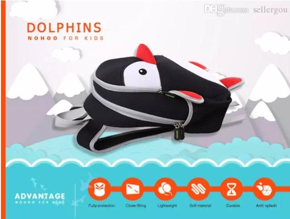 NOHOO Kid Penguin 3D Design School Bag Waterproof Preschool Backpack Bags A4 Bag