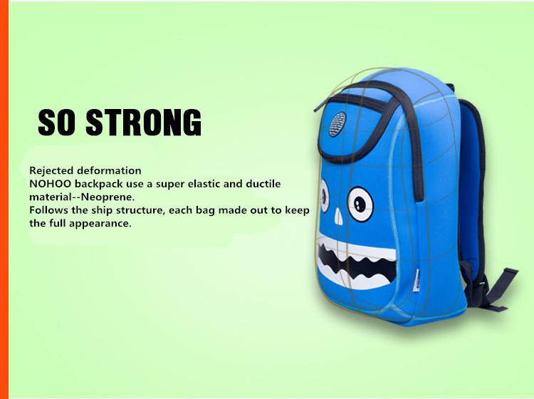 NOHOO Kid Happy Monster Design Children Boy Travel School Bag Beg Sekolah Bag A4