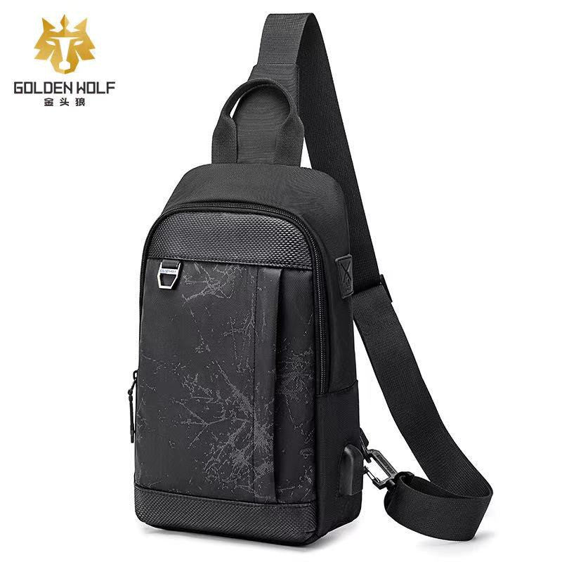 Golden Wolf Garo Sling Bag - Anti-Theft Zipper Crossbody Travel Light Weight