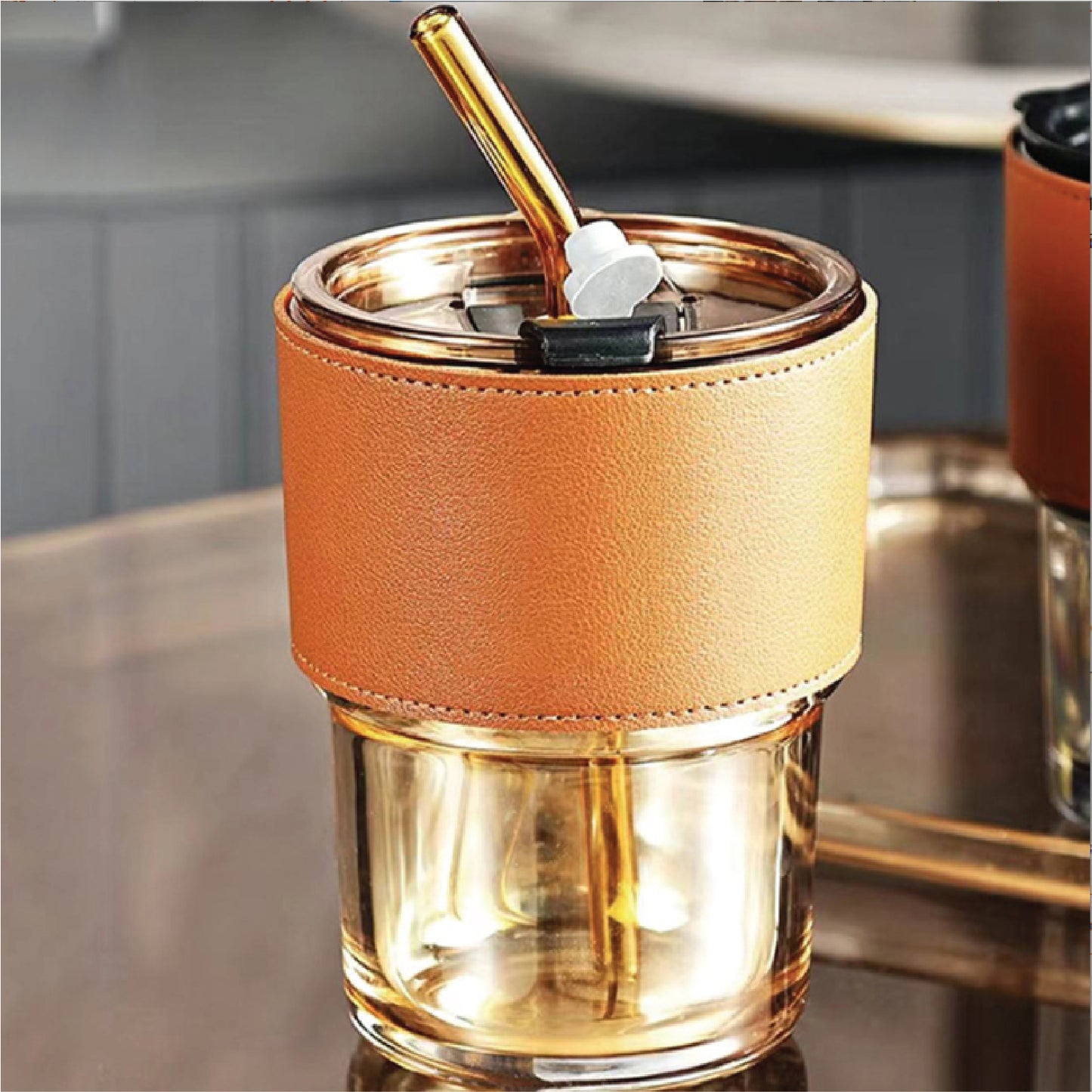 Coffee Glass Mug with Straw - BH-GM 0830