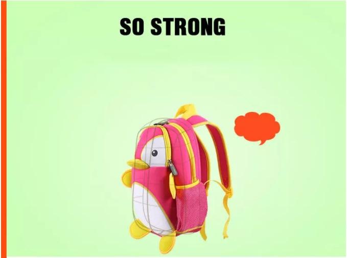 NOHOO Kid Penguin 3D Design School Bag Waterproof Preschool Backpack Bags A4 Bag