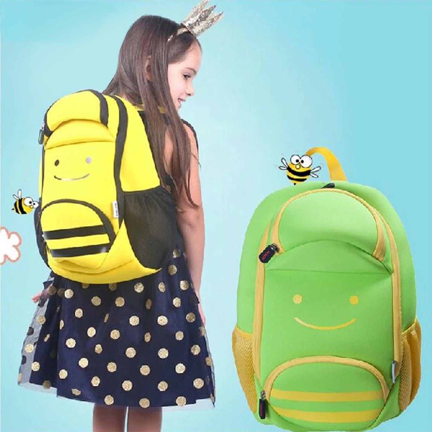 NOHOO 3D Kid Honey Bee Design School Bag Backpack Kindergarden Bag Bags