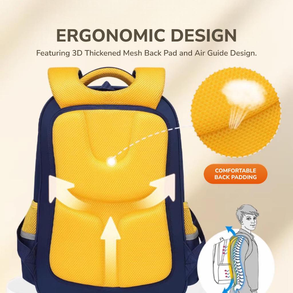 Sun Eight Windz Ergonomic Spine Protection Primary School Bag - Sun Eight