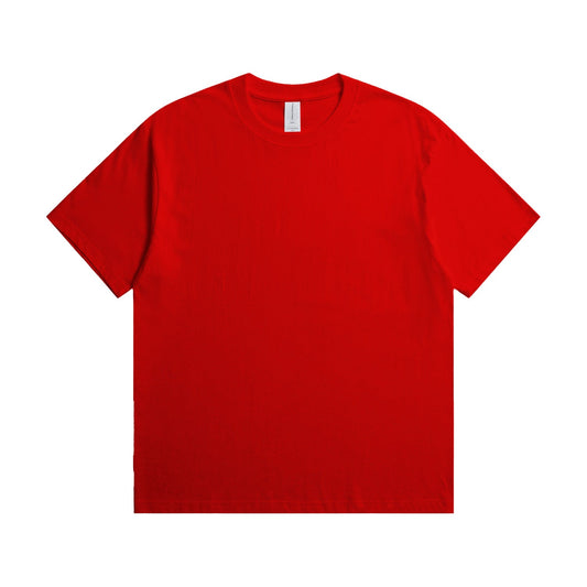 180G Adult Round Neck Short Sleeve T-Shirt - Red