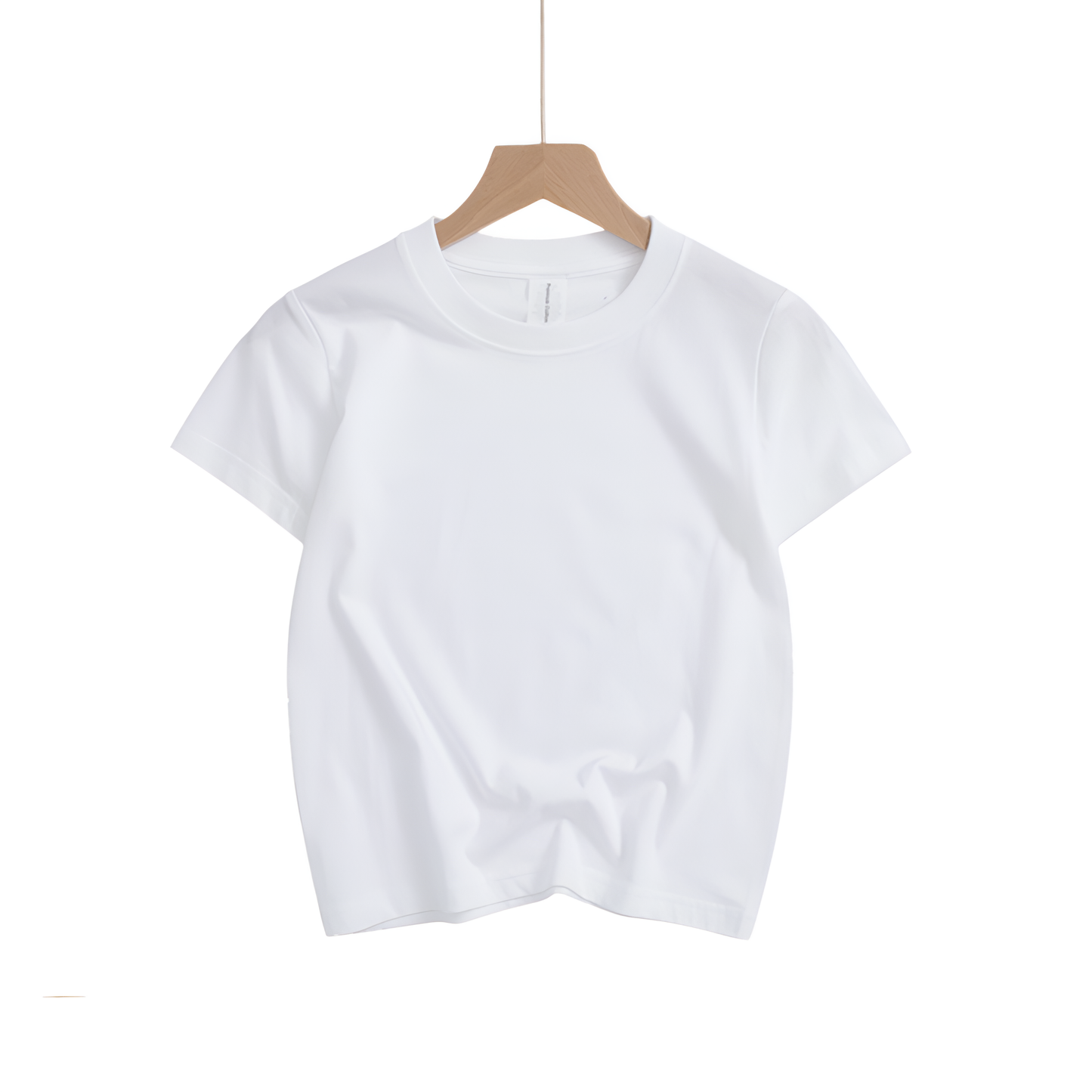 180G Kids Round Neck Short Sleeve T-Shirt - White