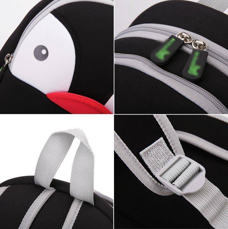 NOHOO Kid Penguin 3D Design School Bag Waterproof Preschool Backpack Bags A4 Bag