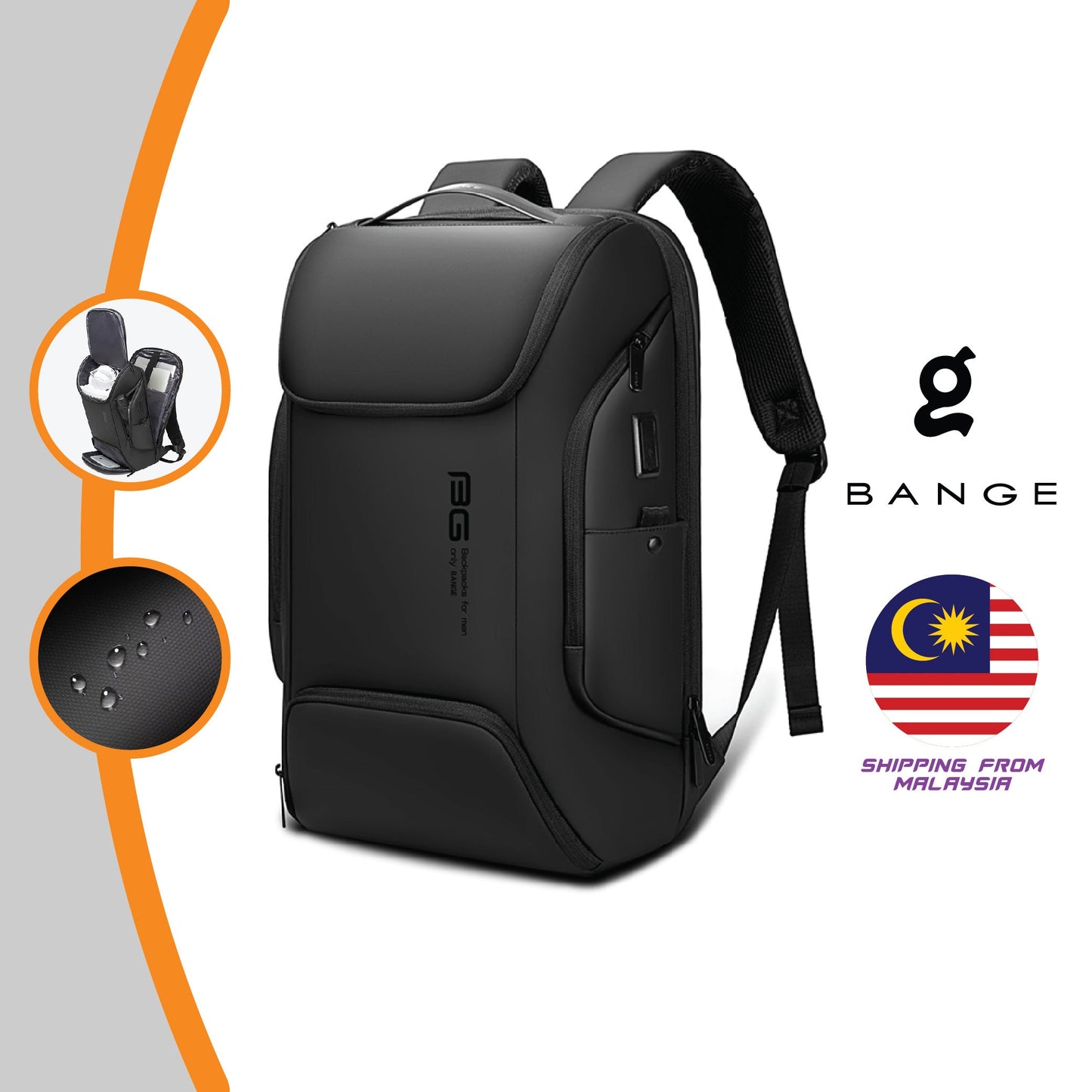 Bange Avant Backpack Business Water Resistant Anti-Theft Business Travel College Study Thin Fashion Laptop Backpack