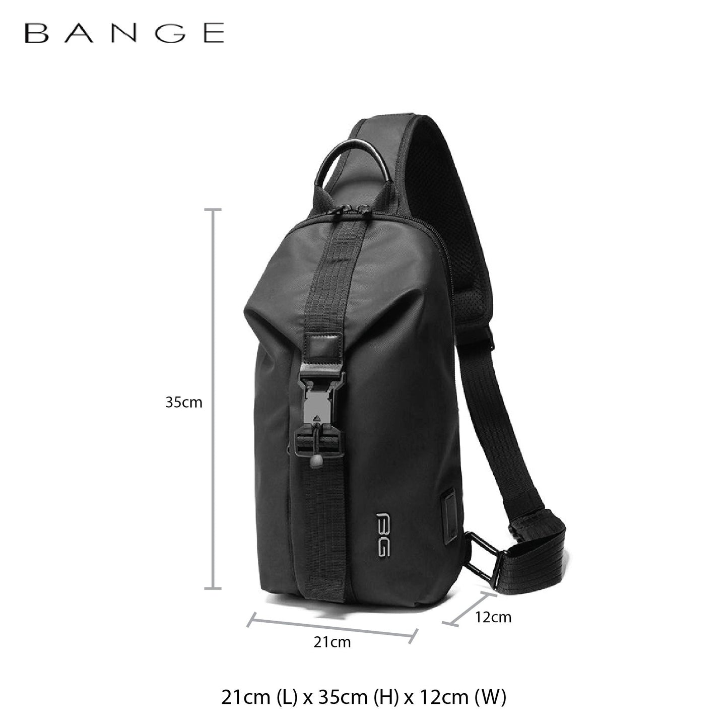 Bange Vanguard Anti-theft Lock Sling Bag Fashion Chest Pack Waterproof USB Crossbody Bag