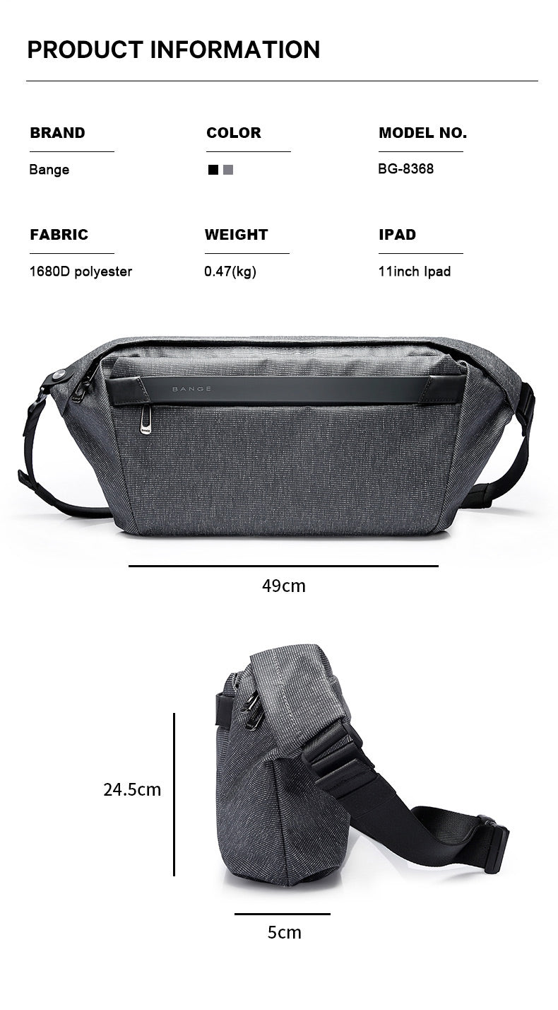 Bange Aero Sling Bag Men Crossbody bag Shoulder Bag Anti-Theft Fashion Chest Pack Water-Resistant Beg Lelaki