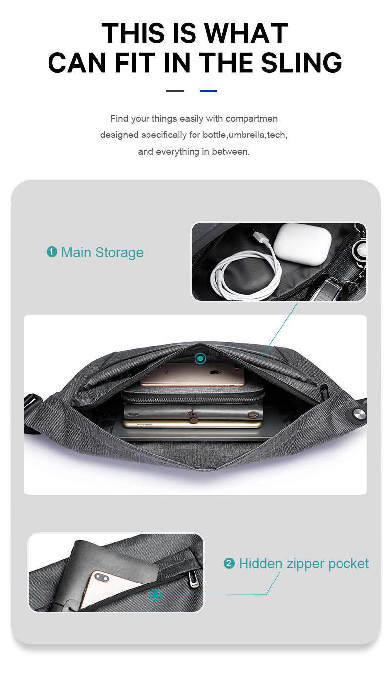 Bange Aero Sling Bag Men Crossbody bag Shoulder Bag Anti-Theft Fashion Chest Pack Water-Resistant Beg Lelaki