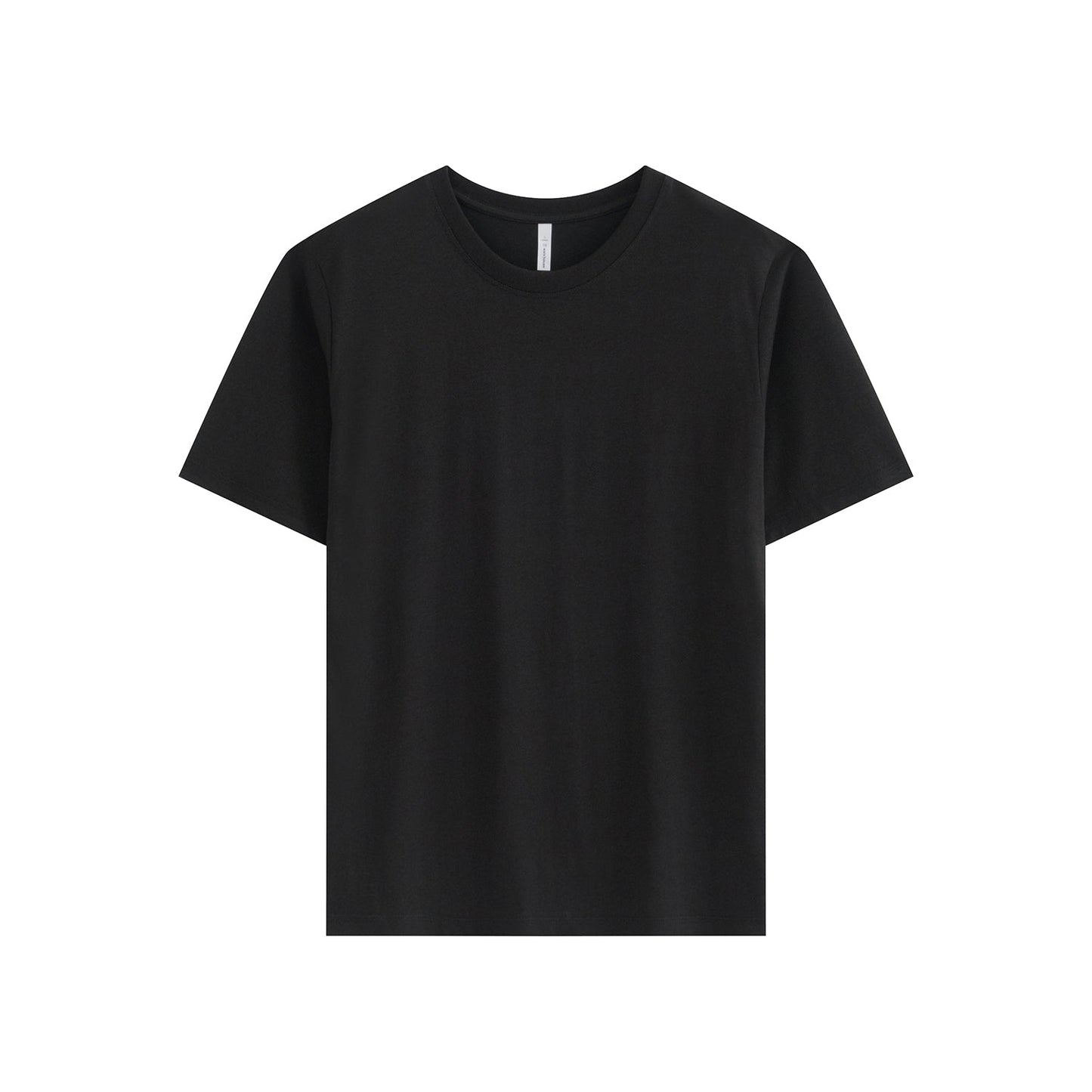 210G IceTech Cotton Adult Round Neck Short Sleeve T-Shirt - Black