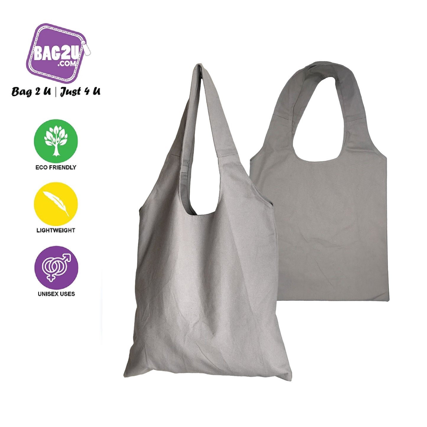 BAG2U【HOT-SIMPLE】Canvas Bag Plain