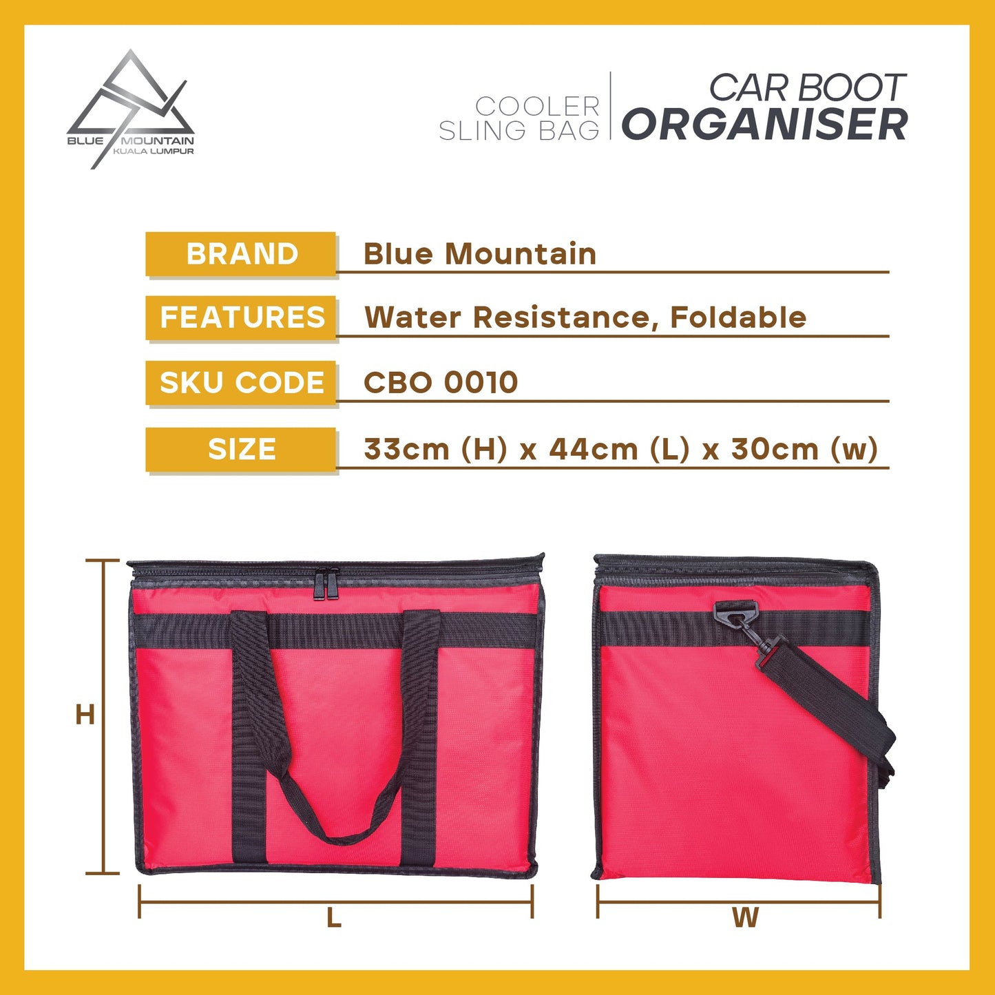 Blue Mountain Car Boot Organiser