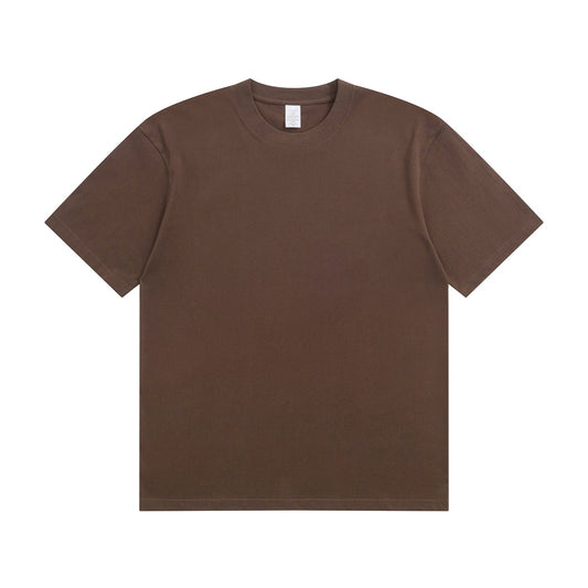 230G Adult Round Neck Short Sleeve T-Shirt - Dark Brown