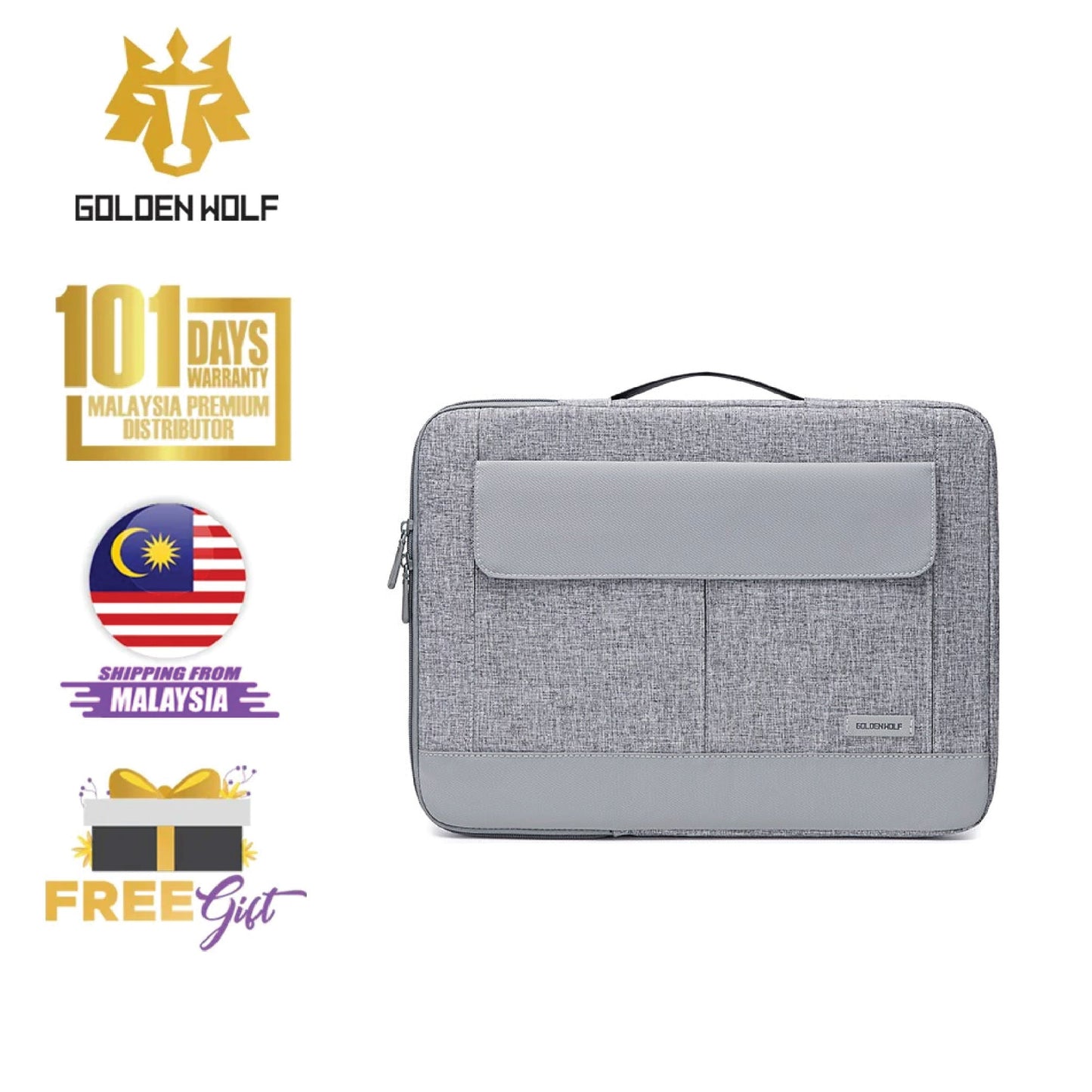 Golden Wolf i-Finn Laptop Briefcase (Oxford Material)