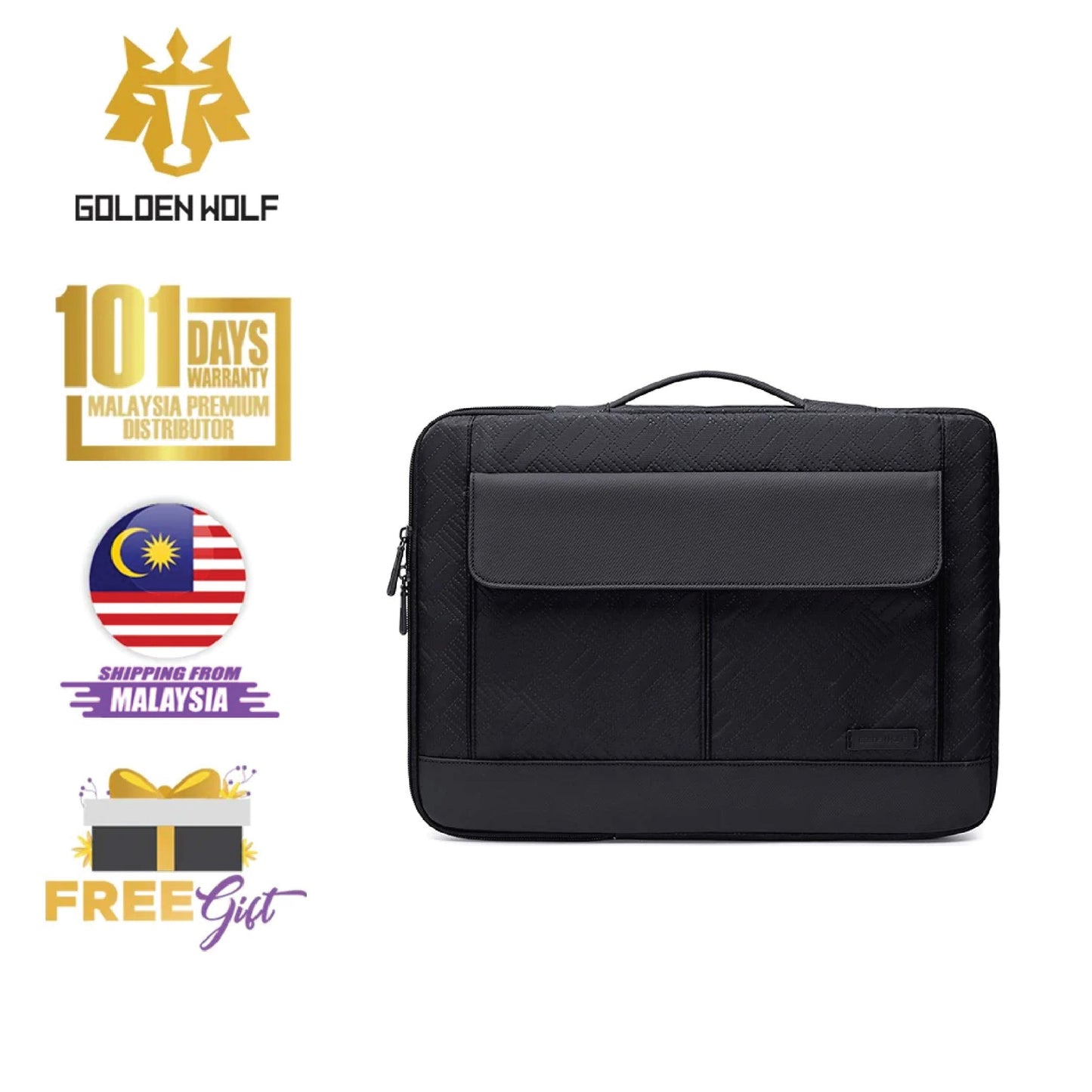 Golden Wolf i-Finn Laptop Briefcase (Polyester Material)