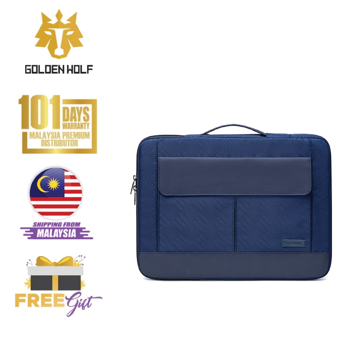 Golden Wolf i-Finn Laptop Briefcase (Polyester Material)