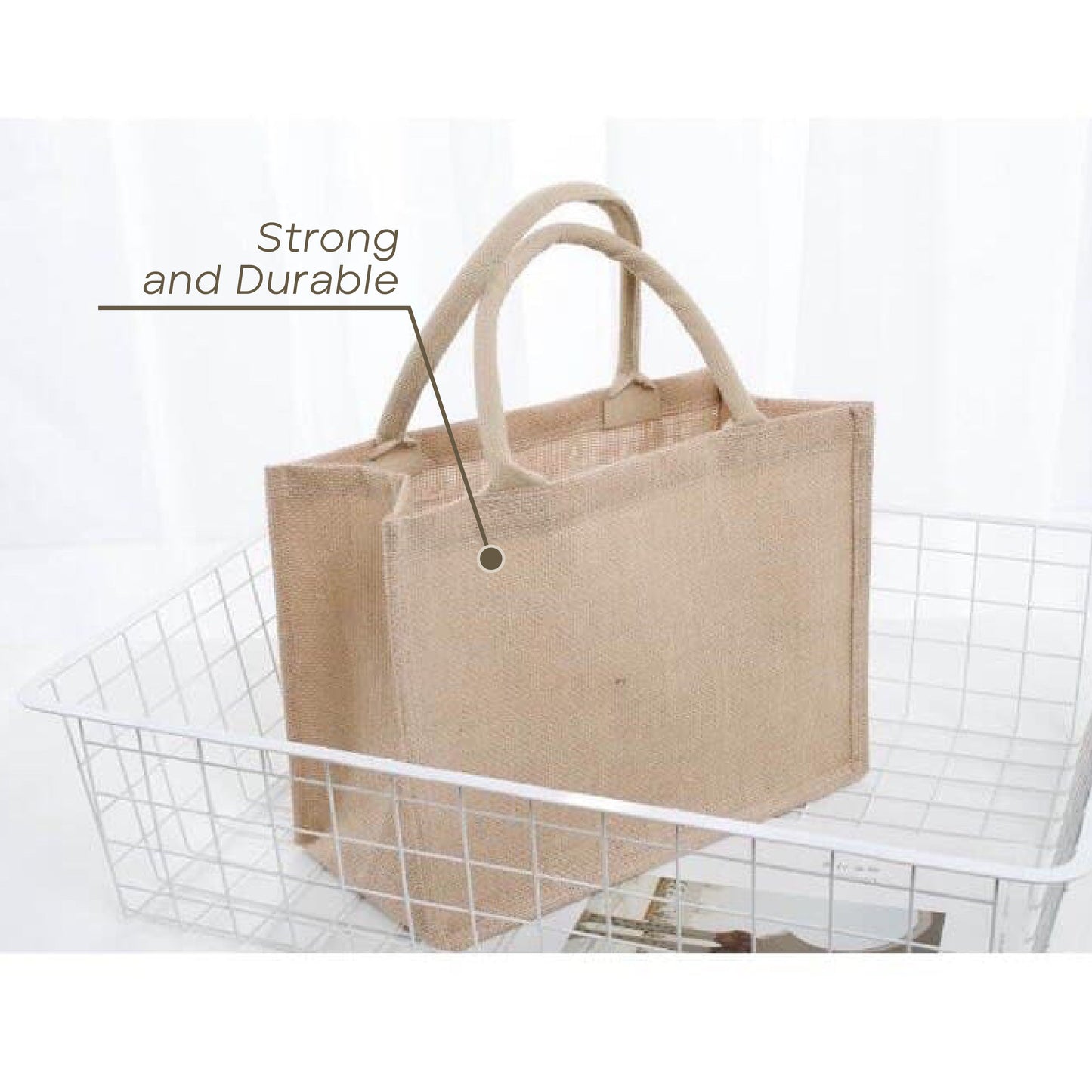 Bag2u Mono Jute Material Tote Bag