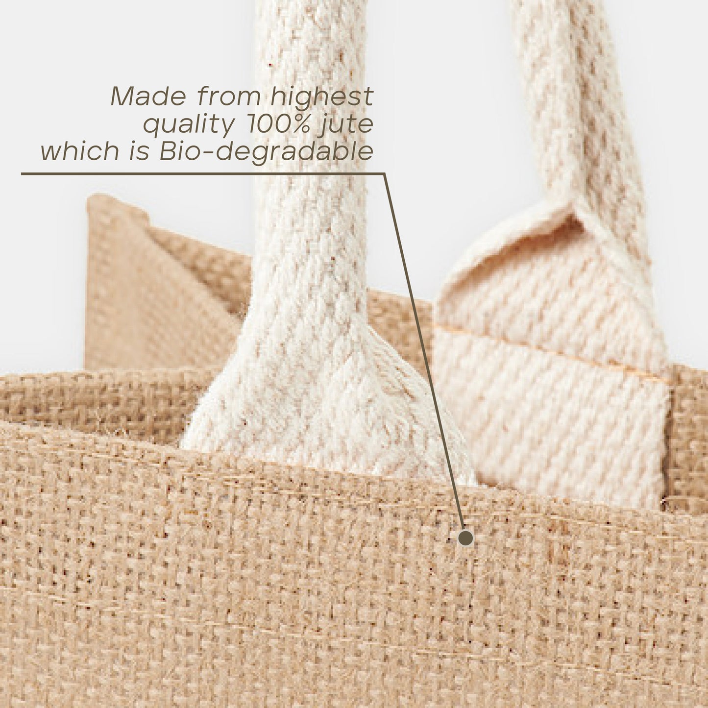 Bag2u A4 Jute Bag Plain Tote Bag