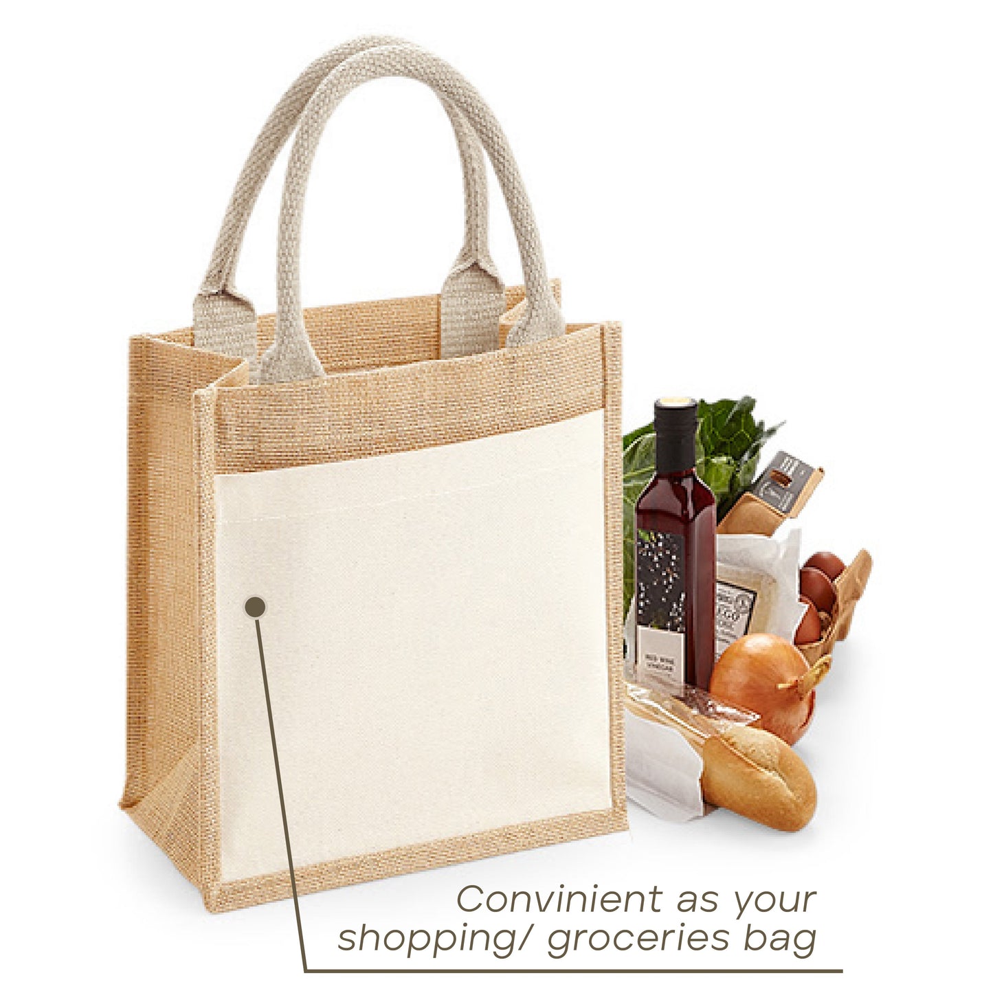 Bag2u A4 Jute Bag Plain Tote Bag