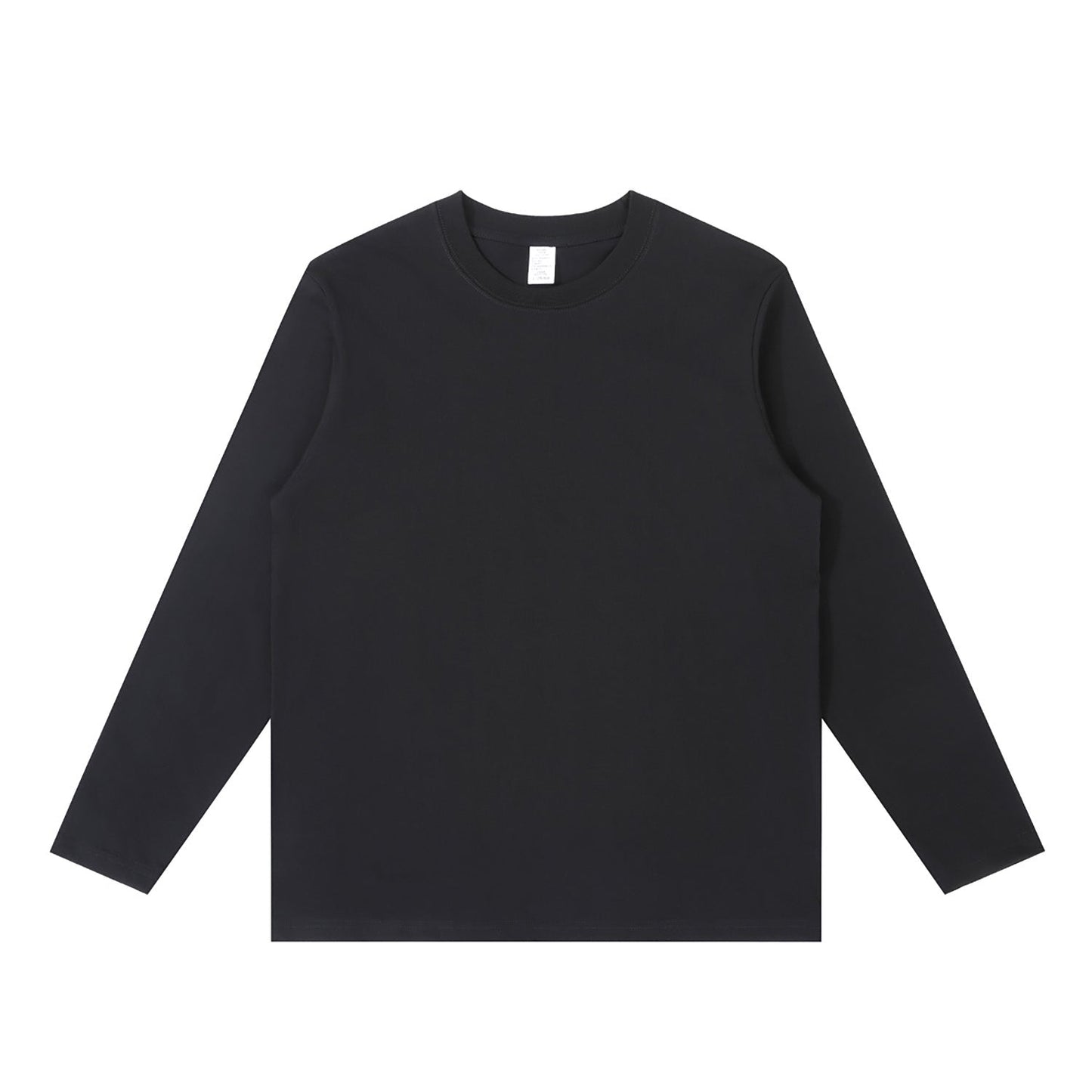 230G Adult Round Neck Long Sleeve T-Shirt - Black