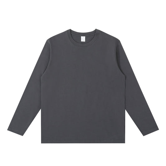 230G Adult Round Neck Long Sleeve T-Shirt - Dark Grey