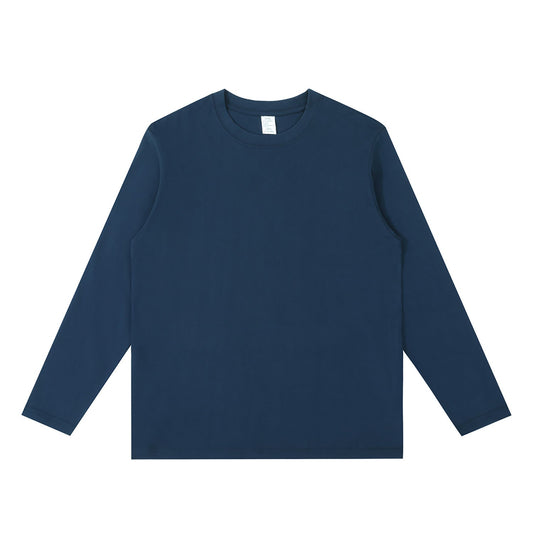 230G Adult Round Neck Long Sleeve T-Shirt - Dark Blue