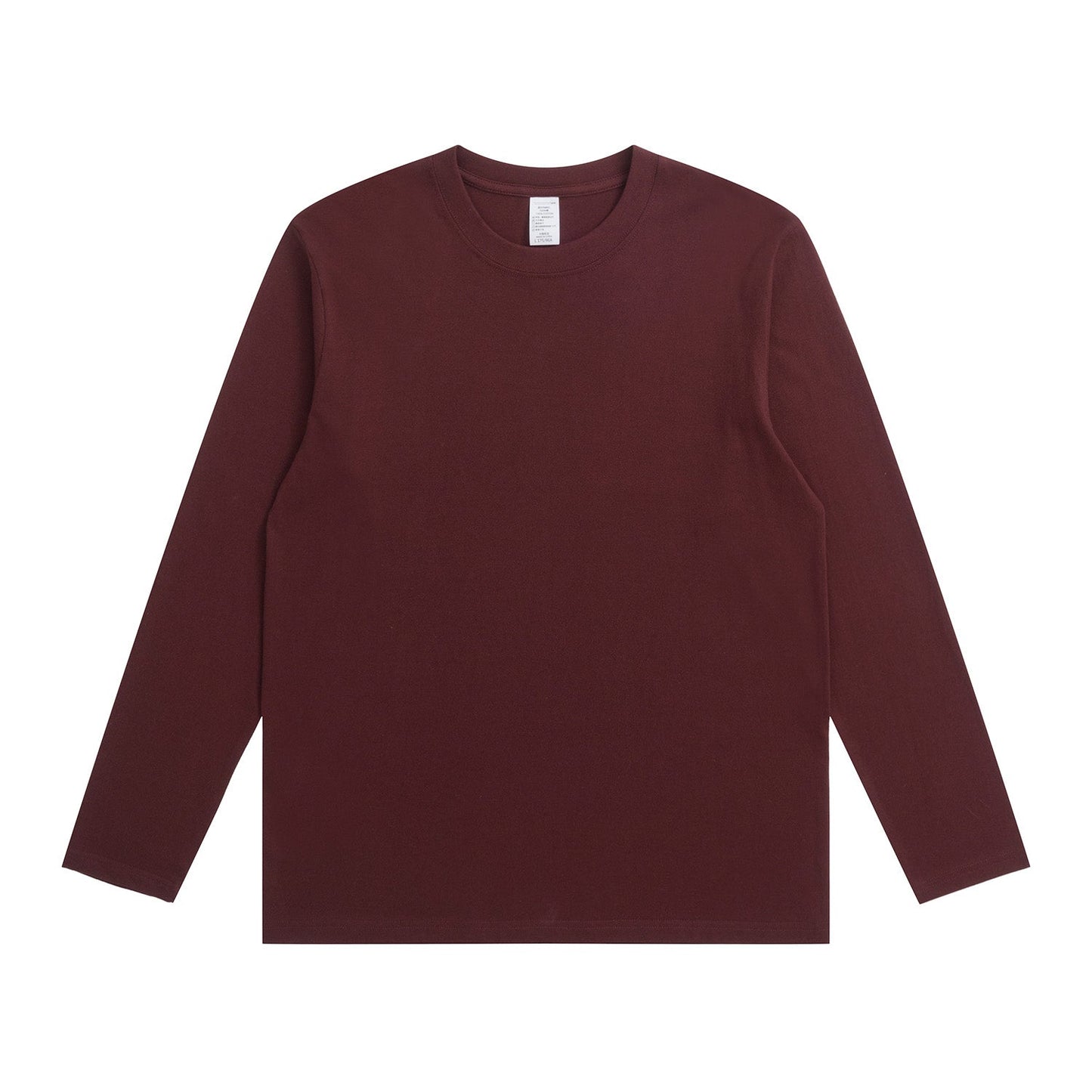 230G Adult Round Neck Long Sleeve T-Shirt - Maple Red