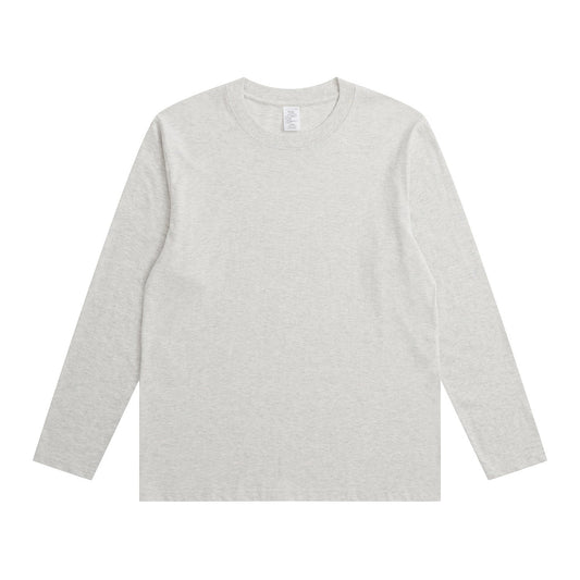 230G Adult Round Neck Long Sleeve T-Shirt - Heather Grey