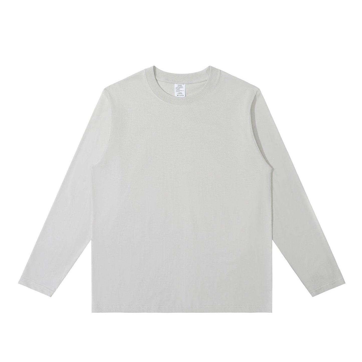 230G Adult Round Neck Long Sleeve T-Shirt - Seagull Grey