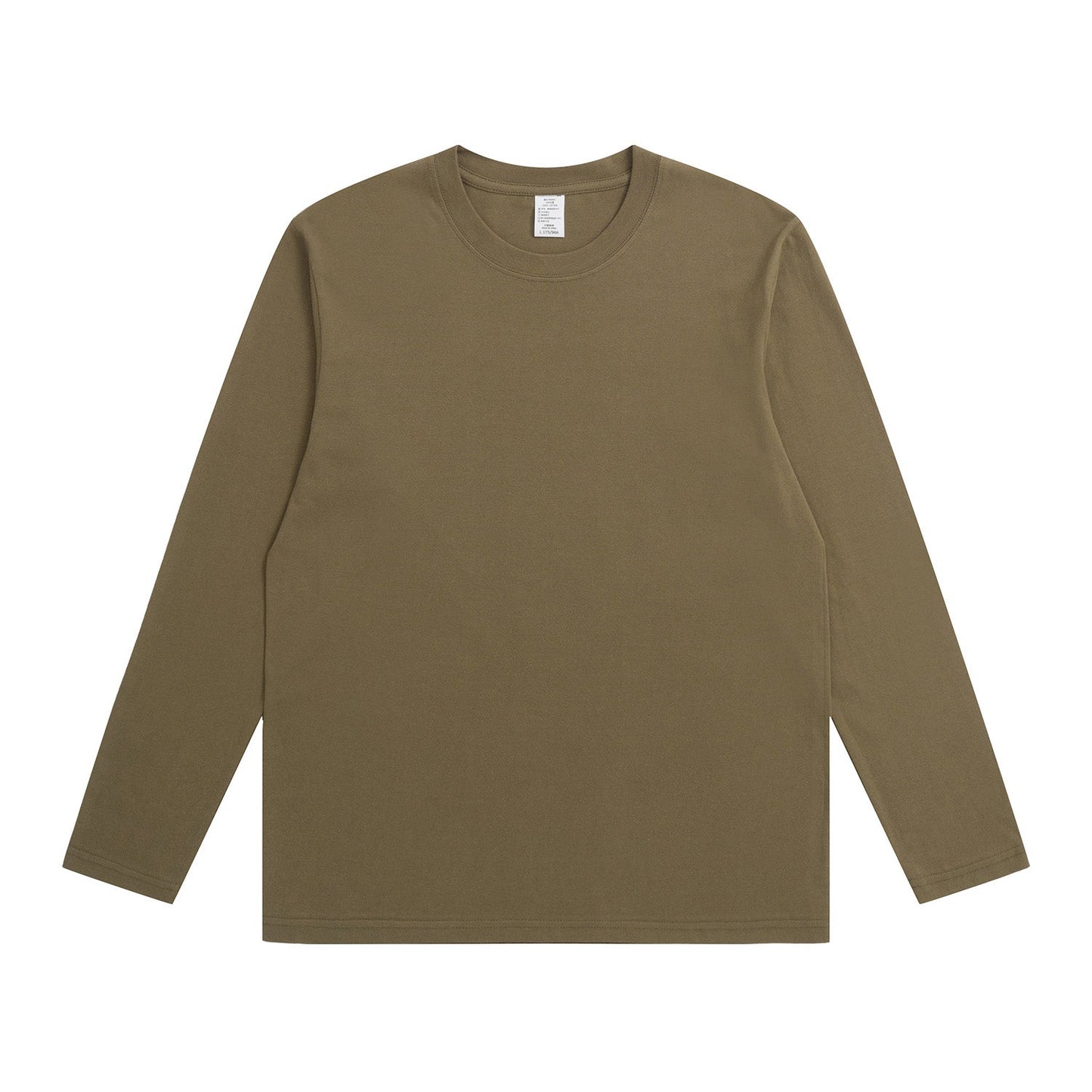 230G Adult Round Neck Long Sleeve T-Shirt - Olive Green