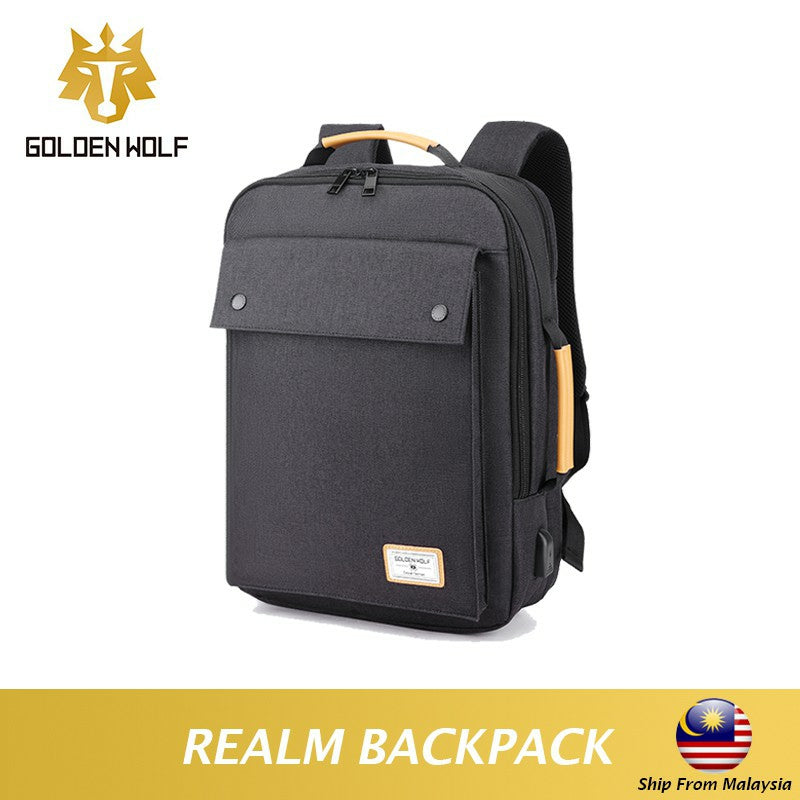 Golden Wolf Realm Backpack (15.6" Laptop)