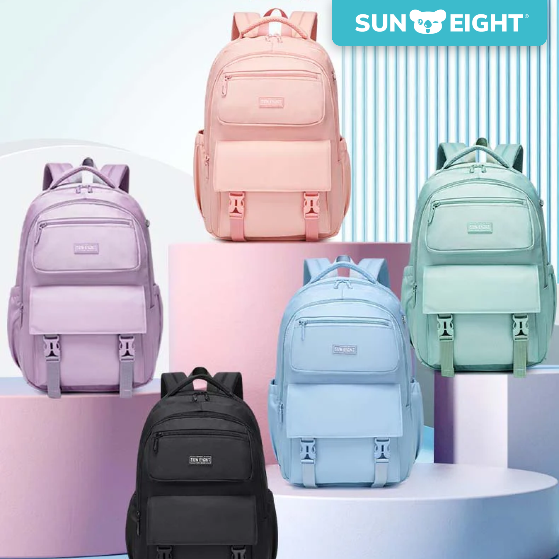 Sun Eight Quikz Laptop Backpack (15.6") - Sun Eight