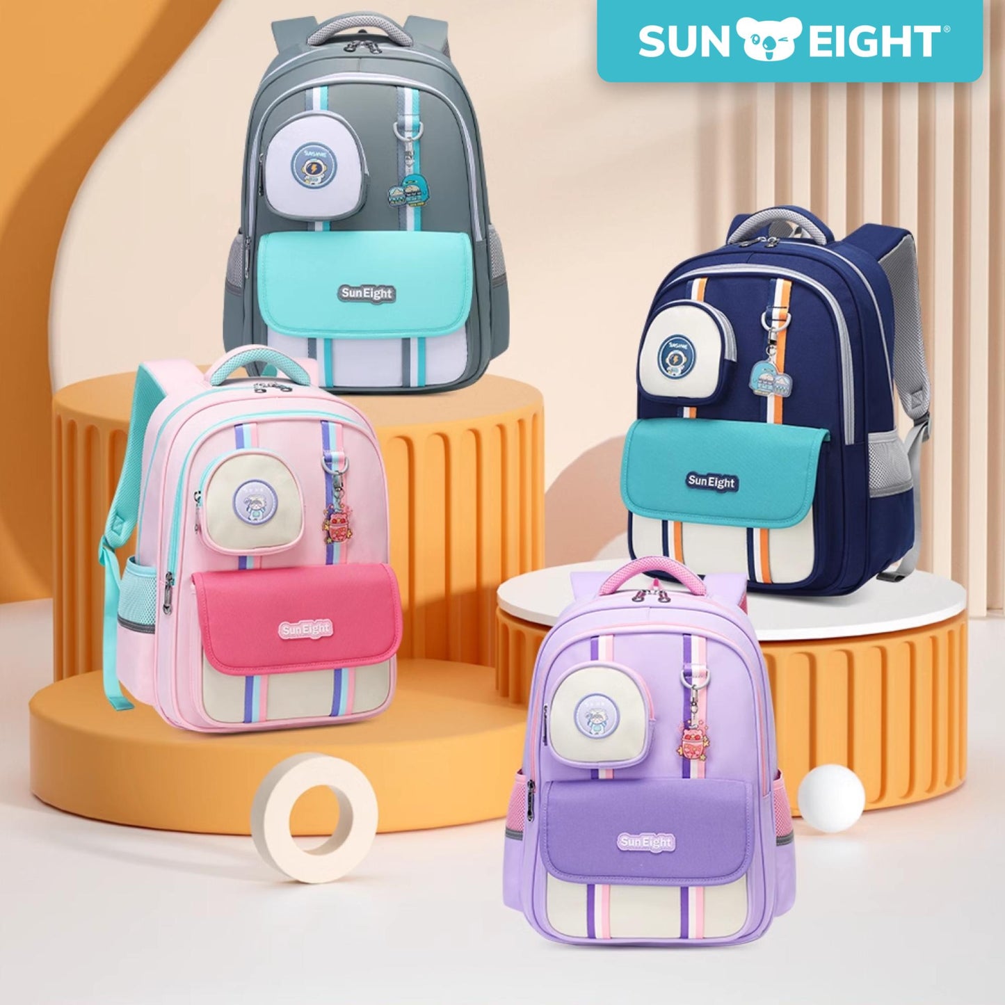 Sun Eight Lookz Ergonomic Spine Protection Primary School Bag - Sun Eight