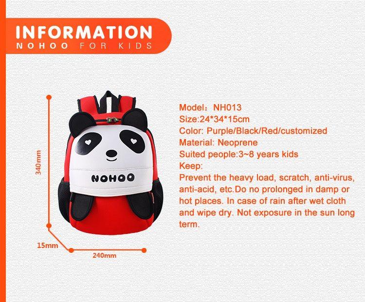 NOHOO Kid Loving Panda Design Children Boy Travel School Bag Beg Sekolah Bags A4