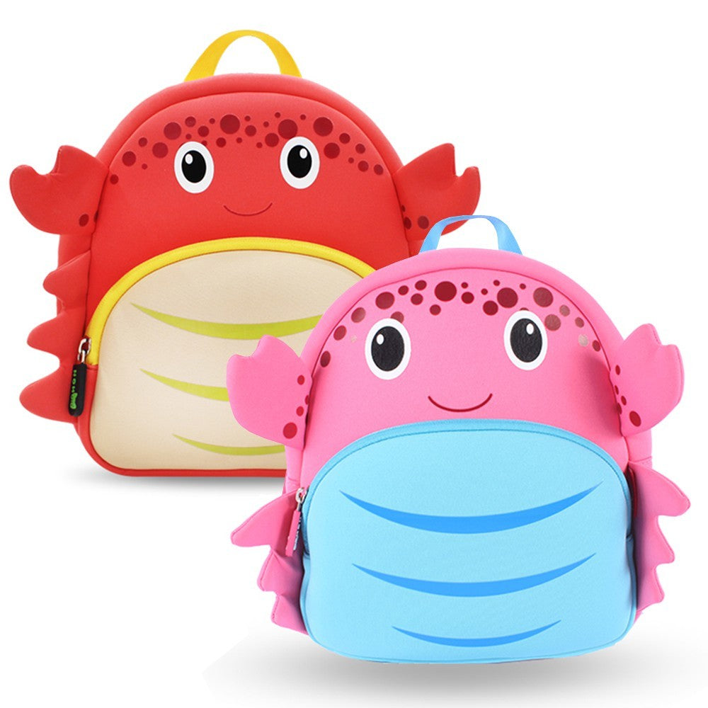 NOHOO Kid Crab Cute 3D Design School Bag Waterproof Preschool Backpack Bags